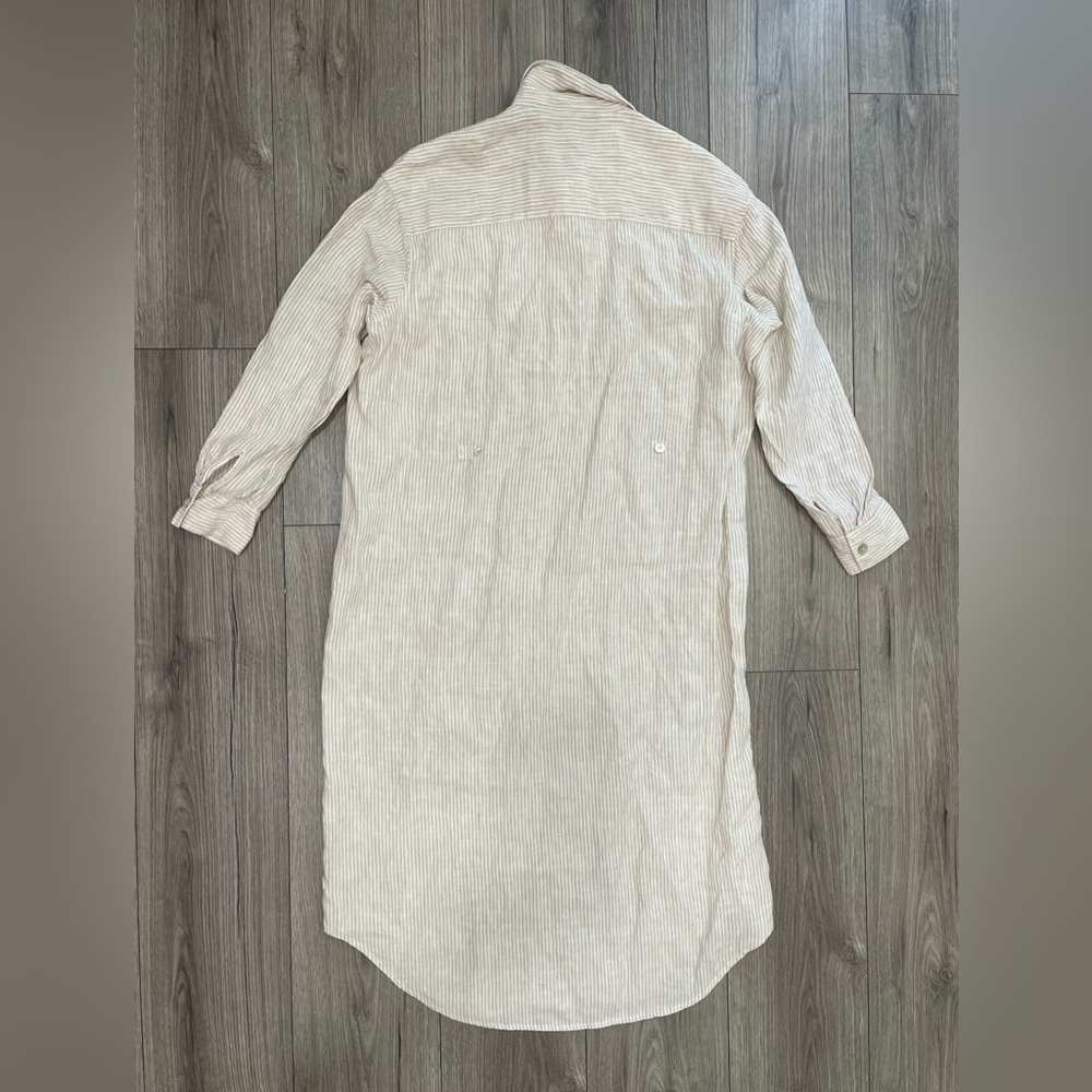 FAHERTY Linen Laguna Maxi Dress in Gus-Golden Sun Striped Size Medium - Picture 11 of 11